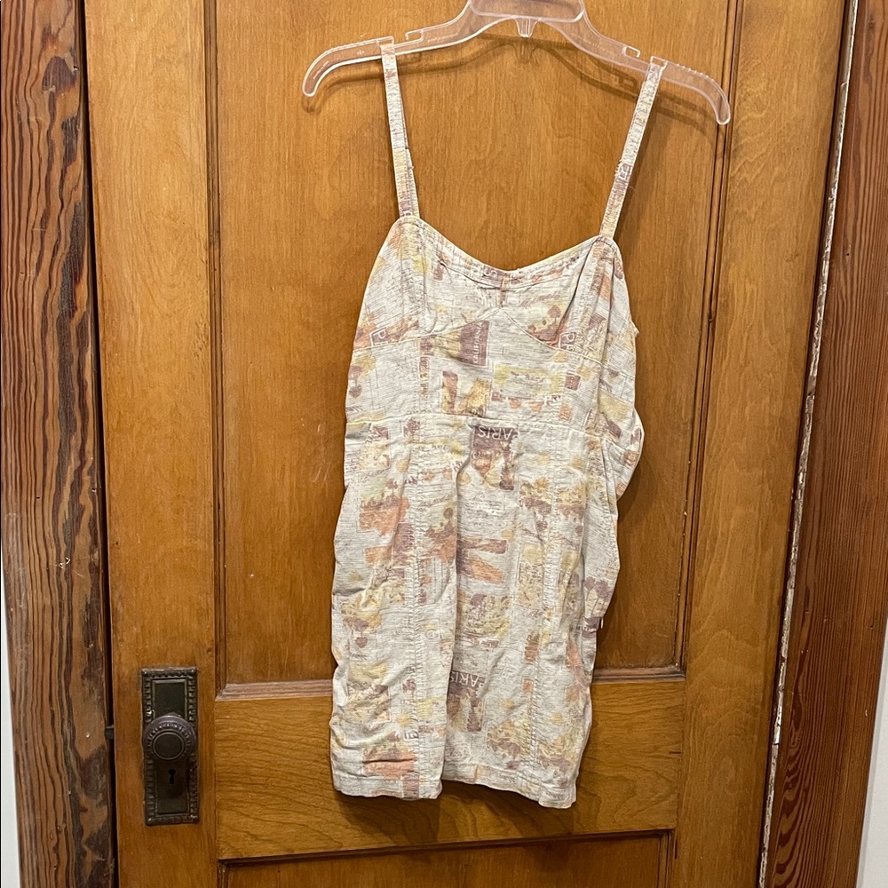 Urban Outfitters Beige Patterned Mini Dress